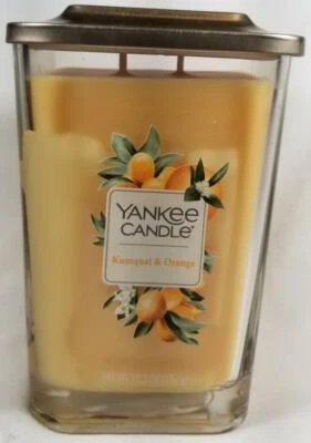 Yankee Candle KUMQUAT & ORANGE Tarro cuadrado de elevación grande de 2 mechas 19,5 oz Foto 1 de 4