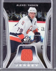 2006-07 ALEXEI YASHIN SP GAME USED AUTHENTIC FABRICS ORANGE JERSEY CARD ISLES