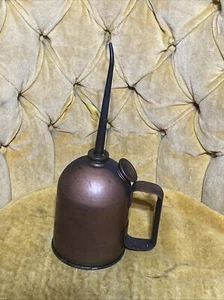 Large VINTAGE Eagle Oil Can Oiler W/ Handle Curve End P. Wall Mfg Supply Pgh Pa - Picture 1 of 12