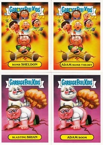 2016 GARBAGE PAIL KIDS PRIME SLIME TRASHY TV ADAM BOMB YOUR TV 4 CARD BONUS SET  - Picture 1 of 2