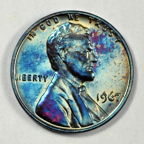 1967 SMS 1C Lincoln Cent Questionable Toning Cover