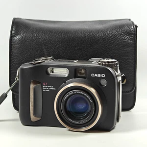 Casio QV 4000 4.1MP Digital Camera 3x Canon Lens Black Compact Retro 2001 + Case - Picture 1 of 17