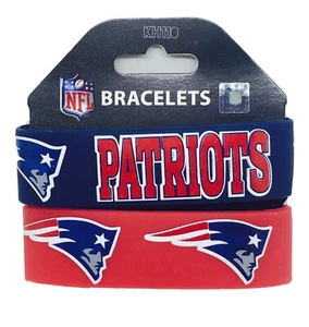 NFL New England Patriots Rubber Silicon Bracelet Wristband 2-Pack - Picture 1 of 3