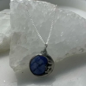 Hand Crafted Sterling  Blue Moon Necklace - Picture 1 of 4