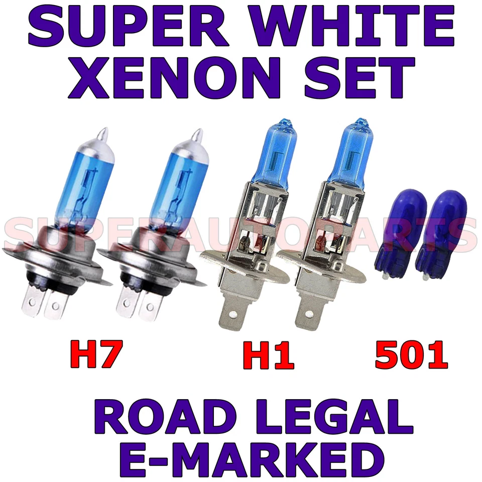 Para Seat Altea 2006-2007 Set H7 H1 501 Bombillas de Xenón Muy Blanco - Imagen 1 de 1