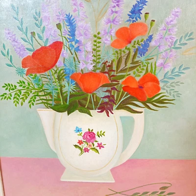 Tableau naïf encadré Vintage / JM.Vidal - Photo 1/4