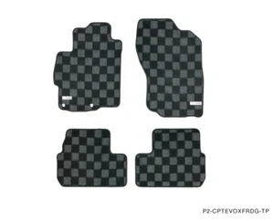 P2M F&R Checkered Race Carpet Floor Mats for Mitsubishi Lancer Evolution Evo X - Picture 1 of 3