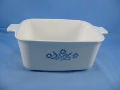 CORNINGWARE Corning Ware 1 1/2 quart Blue Cornflower Baking Dish P-4-B Rectangle7 x 5.5 x 3"