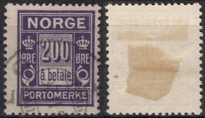 5004 Noruega 1921-23, P 17, 200 ø, muy bien canc., MI P12, SC #J12. - Imagen 1 de 1