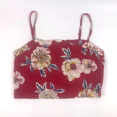 Top Corto Roxy Vespa Discover Correas Ajustables L Floral Rojo Festival Boho Hippie Surfer Foto 1 de 4