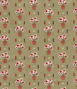 Vintage Euro Nursery green flowers Windham fabric - Picture 1 of 1
