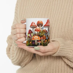 3D Mushroom Print Area Mug | Unique and Whimsical Mug Design, Ceramic Mug 11oz - Picture 1 of 13