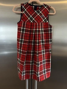 Vintage Izod Girls 10 Dress Plaid Romper Alligator - Picture 1 of 8