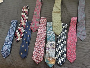 Lot Of Ten Mens Designer Ties - Picture 1 of 21