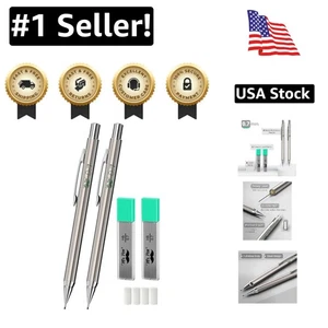 Luxury Metal Mechanical Pencils 0.7mm - 2 Pack for Artists & Professionals - Picture 1 of 9