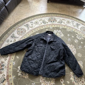 Flint and Tinder Men’s Quilted Waxed Trucker Jacket TekWax Black Size XXL - Picture 1 of 11