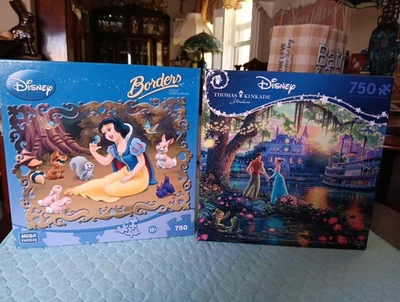 1 Thomas Kinkade THE PRINCESS & THE FROG & 1 SNOW WHITE Disney 750 PC Puzzle NEW - Image 1 of 2
