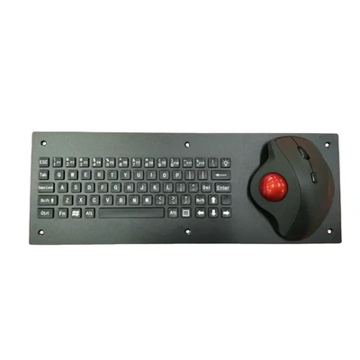 Industrial Keyboard With Ergonomic Trackball Comfortable Plastic Buttons - Image 1 of 4