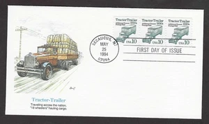 Remolque tractor #2458 10c años 30-bobina FDC Fleetwood (3) - Imagen 1 de 2