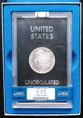 1879-S Morgan Silver Dollar GSA Hardpack NGC Graded MS63PL Proof Like - Image 1 of 3