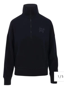 Maglione donna nuovo con etichette G/Fore Fck Golf French Terry Boxy strato intermedio piccolo nero - Foto 1 di 6