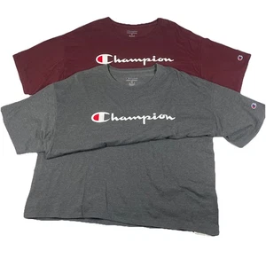 Champion Herren T-Shirt Größe 2XL XXL PAAR 2 dunkelgrau und burgund 60/40 Mischung - Bild 1 von 21