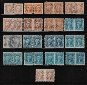 US Revenues: 1862-1871 First & Second Issue Stamps; Nice Group of 31 Used Pairs - Picture 1 of 3