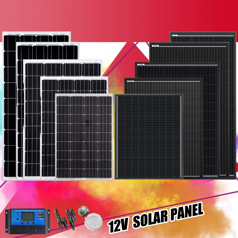 SARONIC Solarpanel Solarmodul 100 160 200 Watt Poly 18V 12V Solarsystem PV Wohnmobil DE