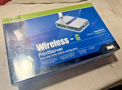 Linksys Wireless-G PrintServer USB 1.1 or 2.0 WPS54G 2.4GHz 802.11g NEW - Image 1 of 4