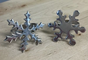 Versilberte Schneeflocken-Serviettenringe 2er-Set - Bild 1 von 6