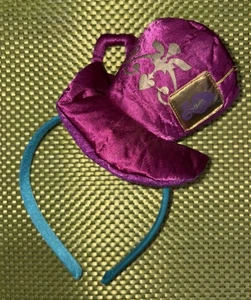 Wonderland MAD HATTER Headband Hat Purple Satin With Blue Band - Picture 1 of 2
