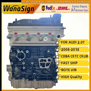 Long Block Engine Assembly For 08-18 VW Audi 2.0D Turbo TDI CDBA CKTC CKUB CKKUC - Picture 1 of 6