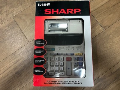 Sharp EL-1801V Portable 12-Digit 2-Color Serial Printing Calculator - 6D005956 - Image 1 of 4