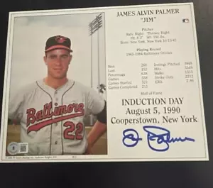 Jim Palmer Signed Baltimore Orioles 8x10 Stat HOF Photo (Beckett) 3xWorld Champ - Picture 1 of 3
