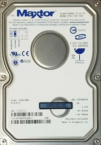 Maxtor 6Y080P0 80GB 3.5-in IDE Hard Drive/HDD, YAR41BW0 N M G A, Refurb - Picture 1 of 2