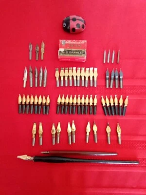 Vtg Lot Speedball Lettering Nibs Different Brands and Sizes 50+Nibs Foto 1 de 4