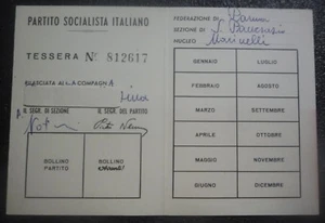 RARA TESSERA P.S.I. - DONNE SOCIALISTE - PSI - 1964 - PARMA - Picture 1 of 2