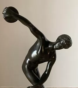 Antique GRAND TOUR BRONZE Discus Thrower DISCOBOLUS STATUE 19th Century - Picture 1 of 6