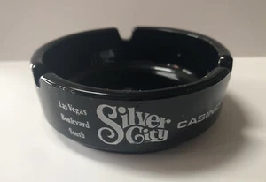Antiguo cenicero de vidrio para hotel y casino Silver Bird Silver Nugget Silver City de Las Vegas - Imagen 1 de 5