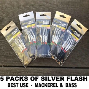 5Pk Sea Fishing Feathers + Swivel & SnapLink Bass Mackerel Cod Pollock Pick&Mix - Picture 1 of 19