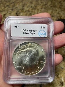 1987 1 oz American Silver Eagle ICG MS69+ With Toning! - Picture 1 of 5
