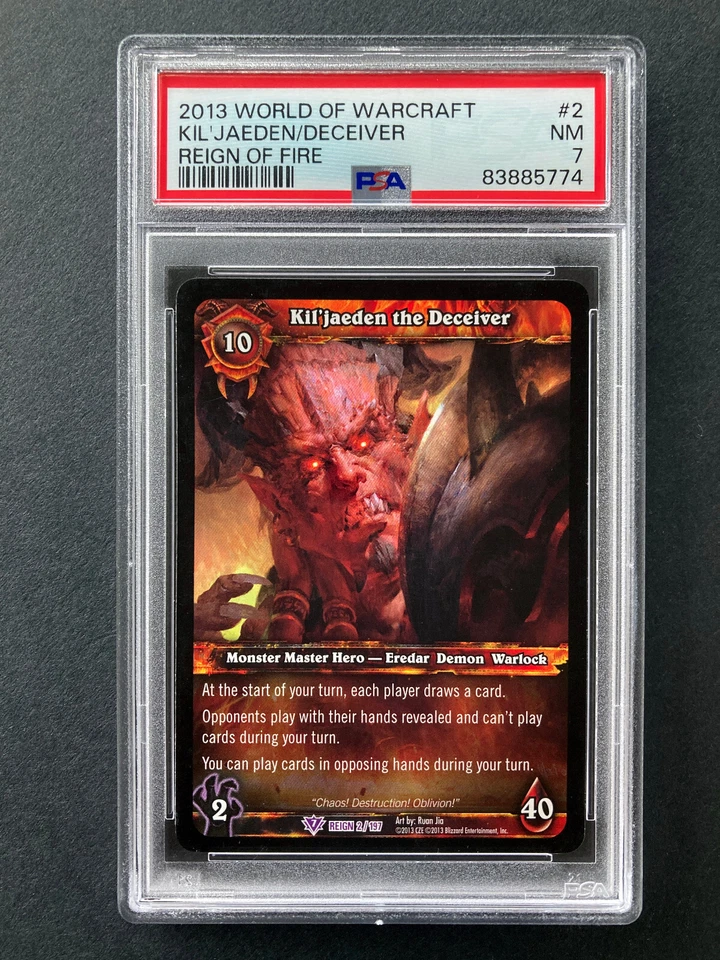 PSA 7 Kil'Jaeden The Deceiver 2/197 World Of Warcraft Reign Of Fire WoW Tcg - Image 1 of 2