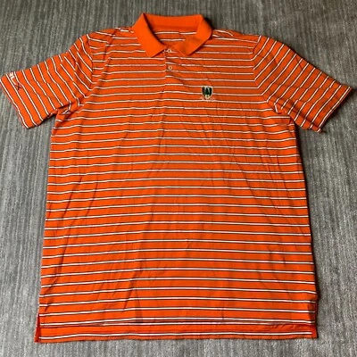 Ralph Lauren RLX Polo Shirt Mens XL Orange RLX Golf Pine Valley Striped - image 1 of 4