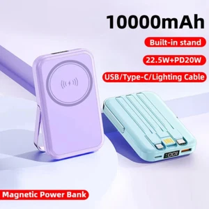 10000mAh Power Bank Magnetic Battery Pack 22.5W Wireless Charger For Cell IPhone - Picture 1 of 19