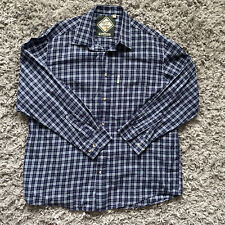 RYDALE Wetwang mens shirt SIZE 2XL xxl checked navy blue long sleeved shooting