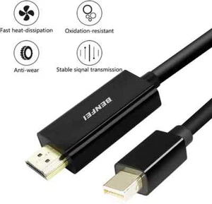 Mini DisplayPort auf HDMI Kabel, benfei 1,8 m Mini DP geflochten Thunderbolt kompatibel - Bild 1 von 7