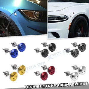 2PC Push Button Quick Release Hood Pins Bonnet Lock Clip Latch Bumper Universal - Picture 1 of 21