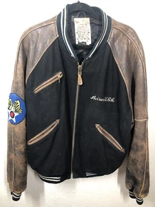 Chaqueta AVIREX Vintage XL 80 Chaqueta Universitaria Cuero Mangas Chaqueta de Vuelo Parches. - Imagen 1 de 15