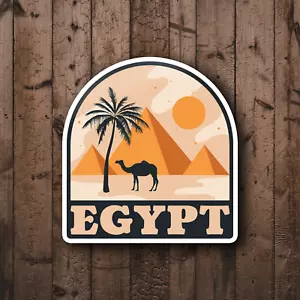 Egypt, Pyramids and Camel Glossy Sticker - Laptop/Decorative Travel Sticker - Picture 1 of 3