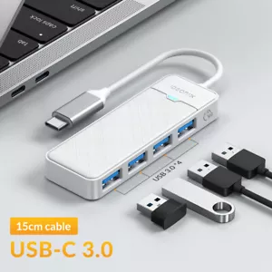 IDsonix 4-Port Data USB 3.0 Hub Splitter Multi Adapter 5Gbps for Mac PC Desktop - Picture 1 of 8